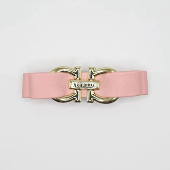 Valentina Faux Leather Barrette Clip Pale Pink